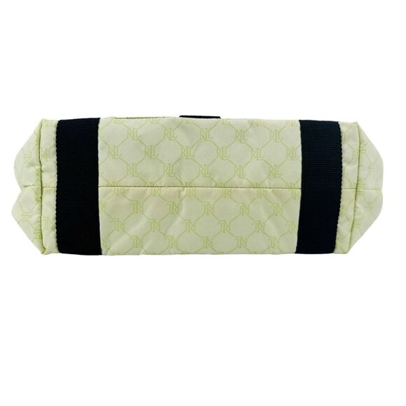 Vintage Ralph Lauren Monogram Nylon Tote Hand Bag Purse Green Y2K - Picture 6 of 13